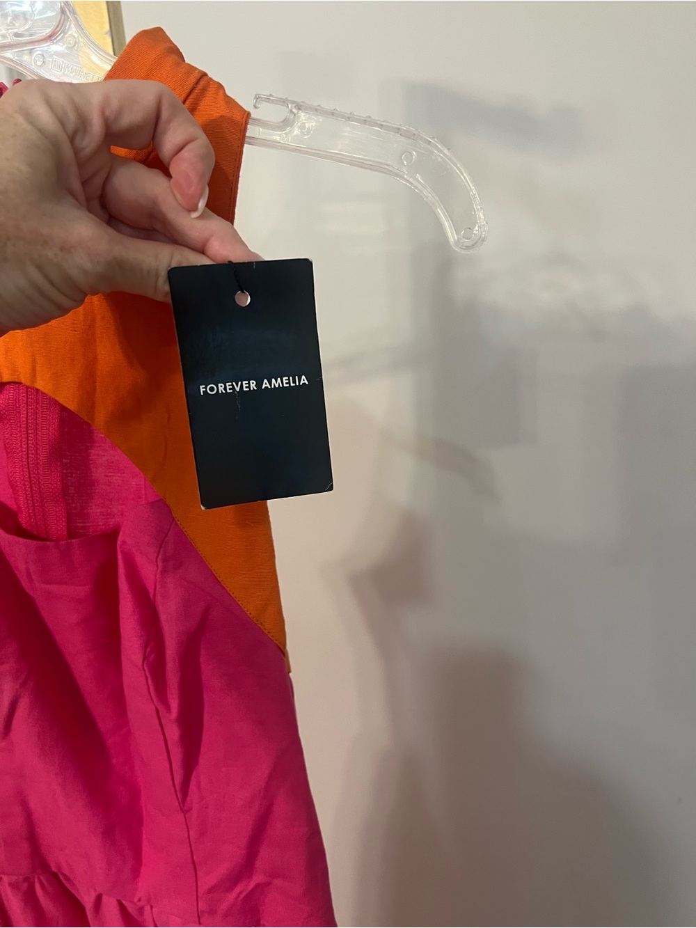 Sleeveless Pink Maxi Dress with Orange Yoke - Picture 3 of 6
